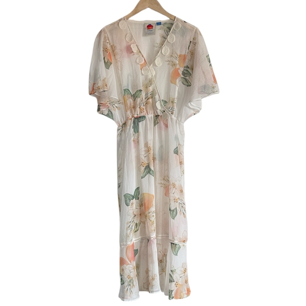 Farm Rio Eloisa Floral Sheer Dress size small slip NOT included - Picture 6 of 14